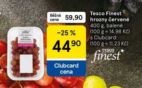 Tesco Finest hrozny červené, 400 g