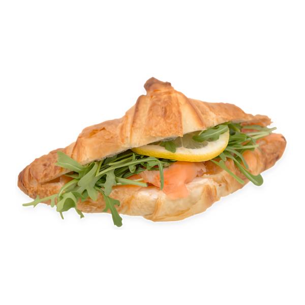 Čerstvě nakrájeno Croissant s lososem