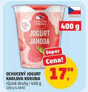 OCHUCENÝ JOGURT KARLOVA KORUNA různé druhy, 400 g