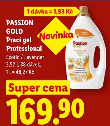 PASSION GOLD Prací gel Professional, 3,52 l/88 dávek