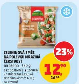 ZELENINOVÁ SMĚS NA POLÉVKU MRAZIVÁ ČERSTVOST mražená, 350 g