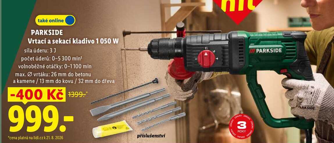 PARKSIDE Vrtací a sekací kladivo 1 050 W