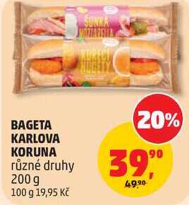 BAGETA KARLOVA KORUNA různé druhy, 200 g