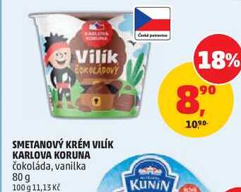 SMETANOVÝ KRÉM VILÍK KARLOVA KORUNA čokoláda, 80 g