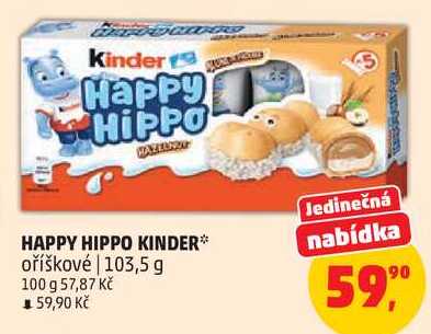 HAPPY HIPPO KINDER oříškové, 103,5 g