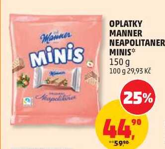 OPLATKY MANNER NEAPOLITANER MINIS, 150 g