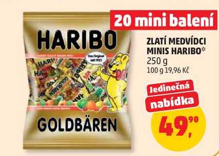 ZLATÍ MEDVÍDCI MINIS HARIBO, 250 g