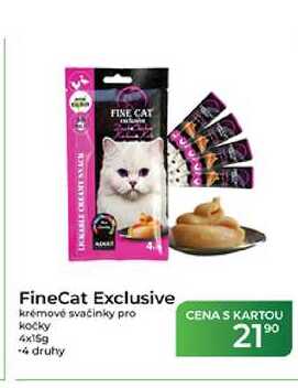FineCat Exclusive krémové svačinky pro kocky 4x15g 