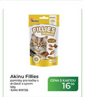 Akinu Fillies pamlsky pro kočky s drůbeží a sýrem 50 g