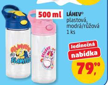 LÁHEV plastová, modrá/růžová, 1 ks 