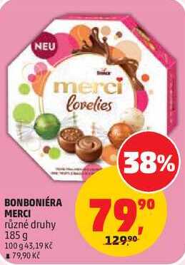 BONBONIÉRA MERCI různé druhy, 185 g
