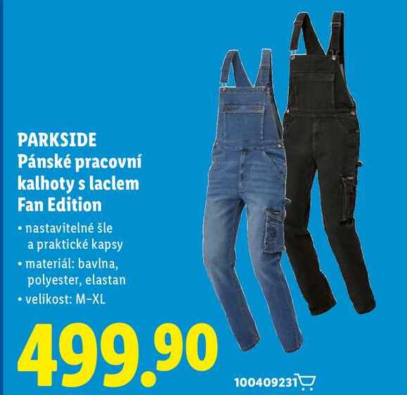PARKSIDE Pánské pracovní kalhoty s laclem Fan Edition  