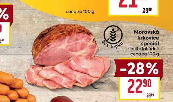 Moravská krkovice speciál z pultu lahůdek cena za 100 g 