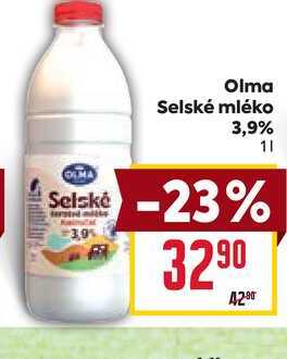 Olma Selské mléko 3,9% 1l