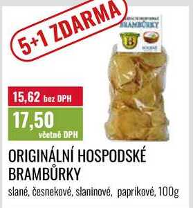 ORIGINÁLNÍ HOSPODSKÉ BRAMBŮRKY, slané, česnekové, slaninové, paprikové, 100g 