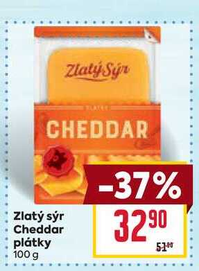 Zlatý sýr Cheddar plátky 100 g
