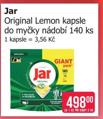 Jar Original Lemon kapsle do myčky nádobí 140 ks