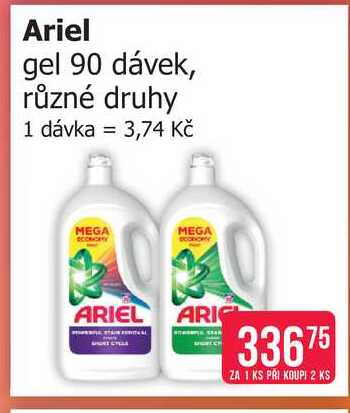 Ariel gel 90 dávek, různé druhy 