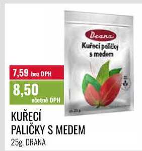 KUŘECÍ PALIČKY S MEDEM, 25g, DRANA