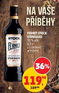 FERNET STOCK STANDARD 30% alk., 0,5 l