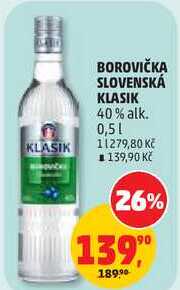 BOROVIČKA SLOVENSKÁ KLASIK 40% alk., 0,5 l