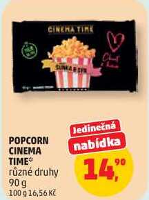 POPCORN CINEMA TIME různé druhy, 90 g