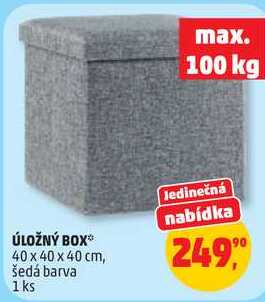 ÚLOŽNÝ BOX 40 x 40 x 40 cm, šedá barva, 1 ks