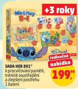 SADA HER 8V1 k procvičování paměti, trénink soustředění a zlepšení postřehu, 1 balení