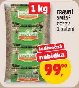 TRAVNÍ SMĚS dosev, 1 balení