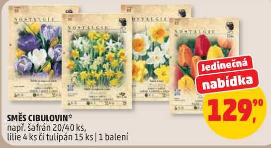SMĚS CIBULOVIN např. šafrán 20/40 ks, lilie, 4 ks či tulipán, 15 ks