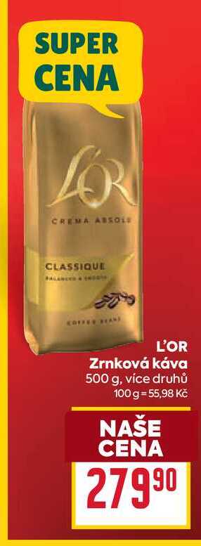 L'OR Zrnková káva 500 g
