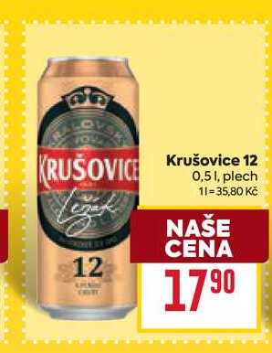 Krušovice 12 0,51, plech 