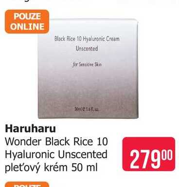 Haruharu Wonder Black Rice 10 Hyaluronic Unscented pleťový krém 50 ml