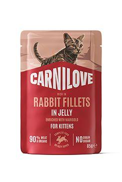 Carnilove Cat Pouch Jelly Rabbit Marigold Kittens 85g