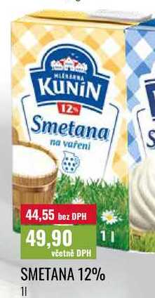 SMETANA 12% 1l v akci