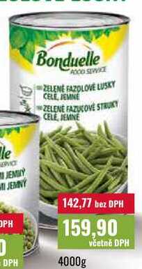 Bonduelle zelené fazolové lusky celé, jemné 4000g