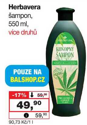 Herbavera šampon, 550 ml