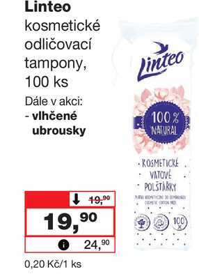 Linteo kosmetické odličovací tampony, 100 ks