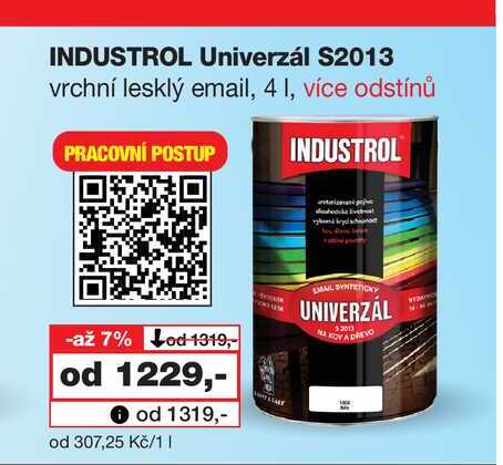 INDUSTROL Univerzál S2013 vrchní lesklý email, 4l