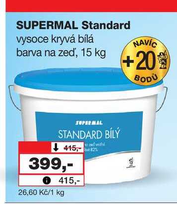 Standard vysoce kryvá bílá NAVIC barva na zeď, 15 kg