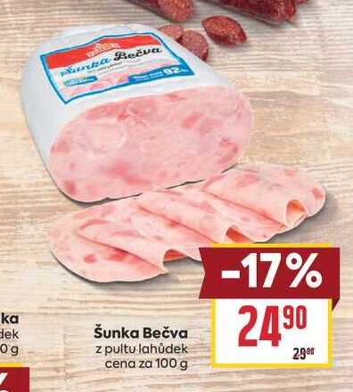 Šunka Bečva z pultu lahůdek cena za 100 g