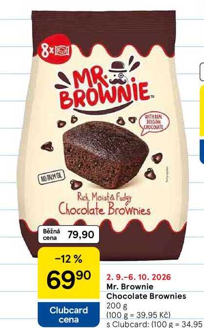 Mr. Brownie Chocolate Brownies, 200 g 