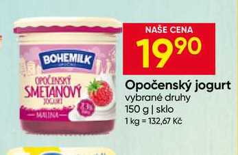 BOHEMILK Opočenský jogurt vybrané druhy 150 g