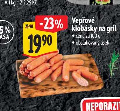 Vepřové klobásky na gril 100 g