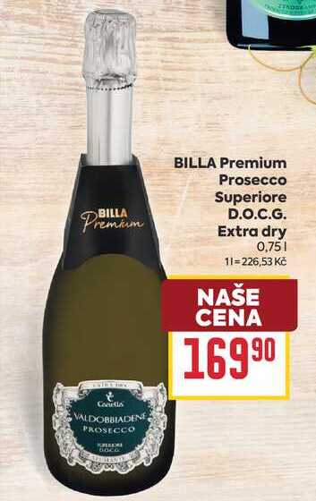 BILLA Premium Prosecco Superiore D.O.C.G. Extra dry 0,75l