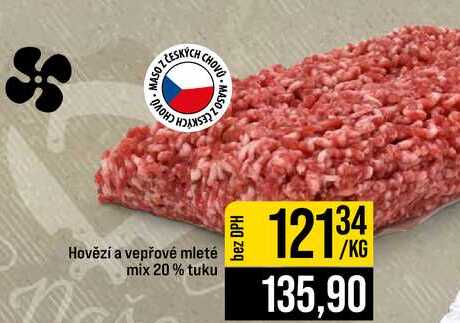 Hovězí a vepřové mleté mix 20% tuku 1kg
