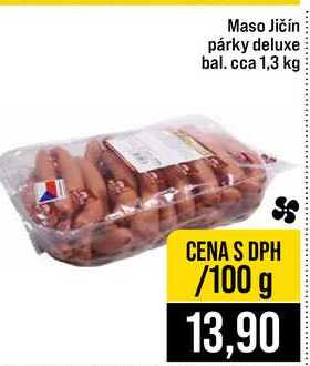 Maso Jičín párky deluxe bal. cca 1,3 kg 100g