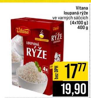Vitana loupaná rýže ve varných sáčcích 4x100 g 400 g 