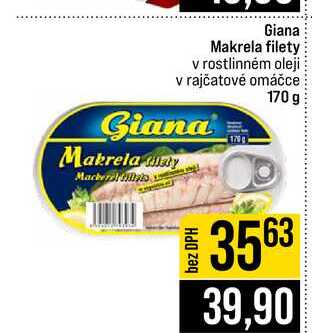 Giana Makrela filety v rostlinném oleji v rajčatové omáčce 170 g 