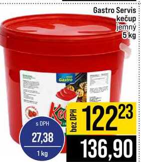 Gastro Servis kečup jemný 5 kg